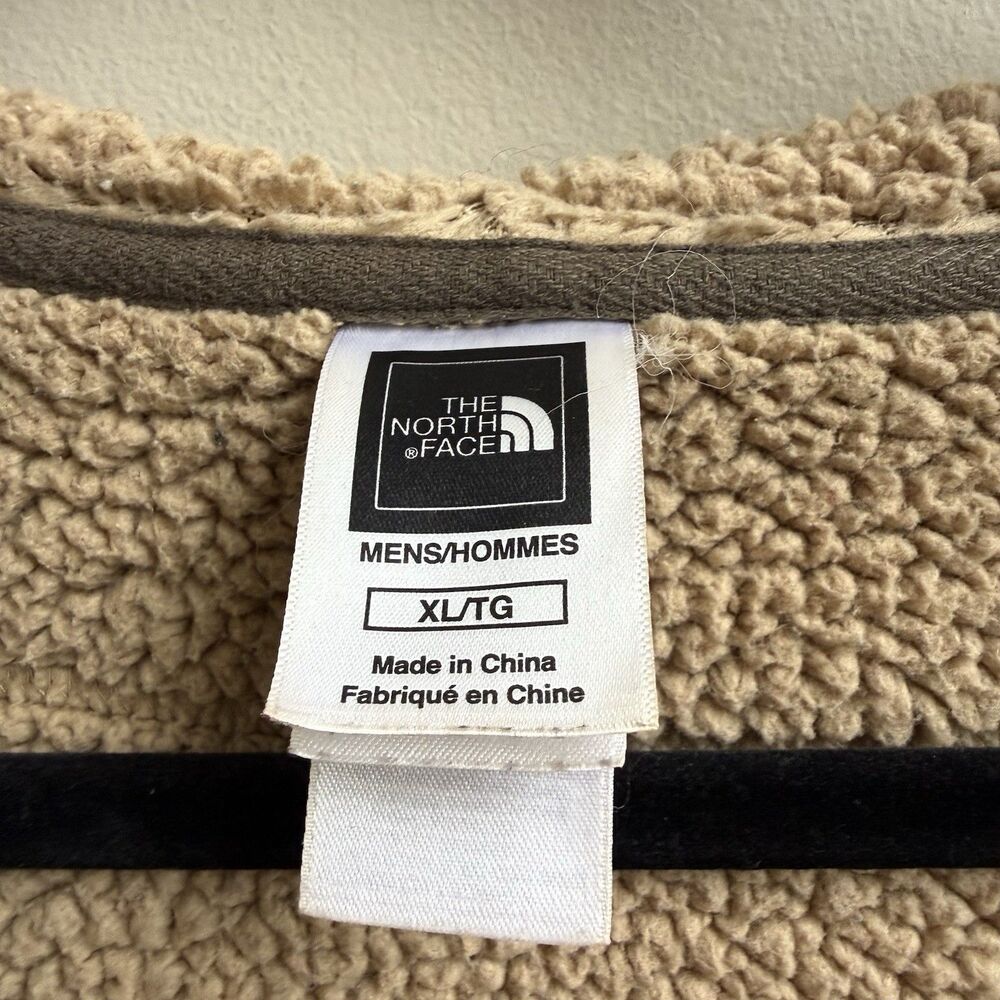 The North Face Mens Sherpa Lined Hoodie Jacket Olive Green Zip Snap Size XL - Picture 8 of 9